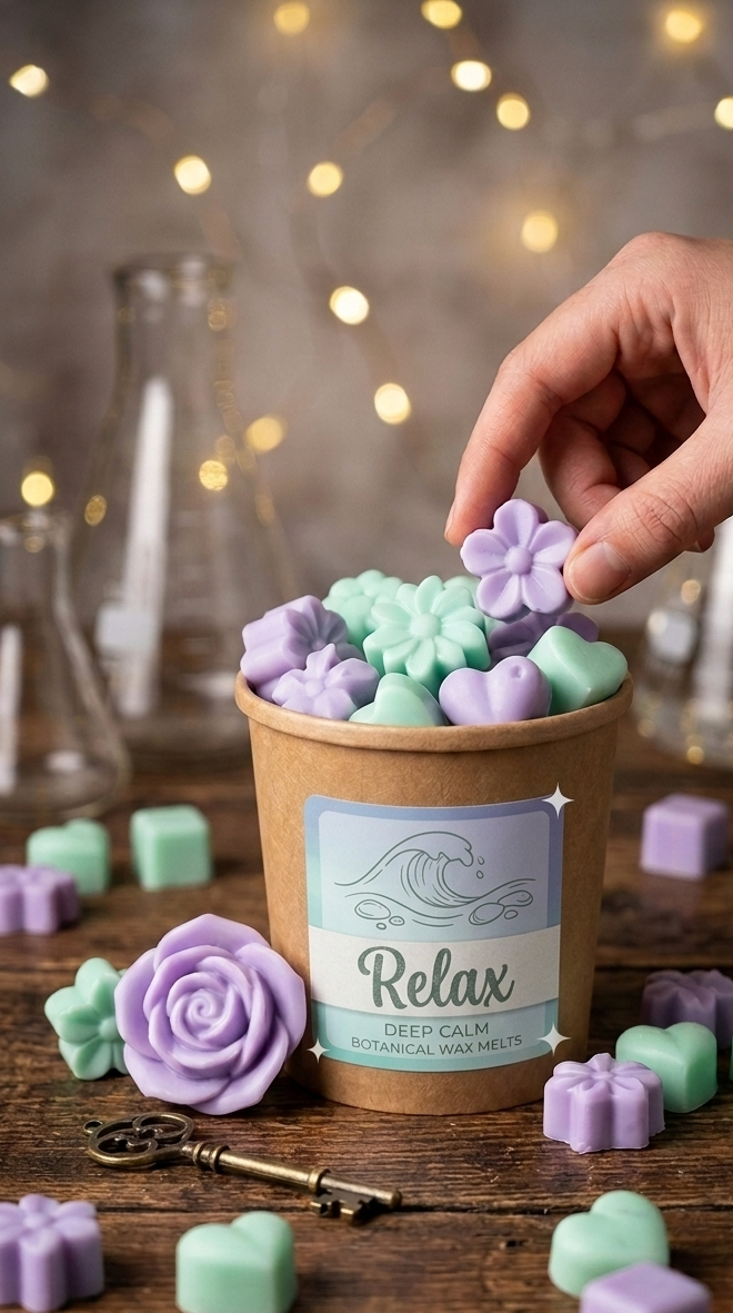 Wax Melts Artesanales Aroma Relax Lavanda Miel y Romero - Ambientador Sin Llama