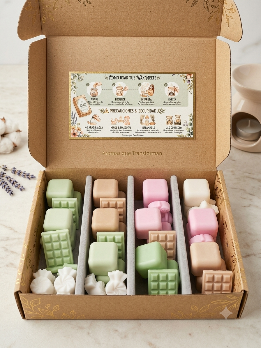 Pack 4 Wax Melts Artesanales Aromas Dulces Marshmallow y Chocolate