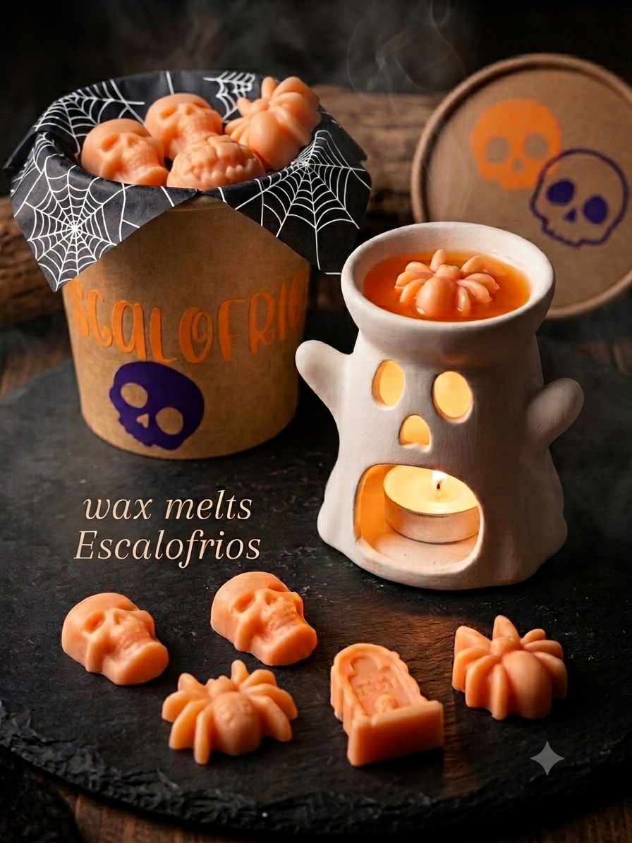 Wax Melts Artesanales Halloween Aroma Oscuro y Especias - Bote Kraft